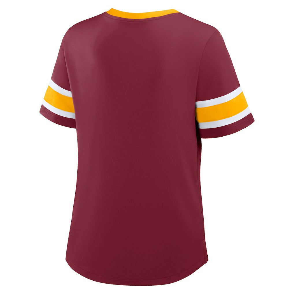 NFL Washington Commanders Women's Redzone Draw Play Athena Lace-Up T-Shirt