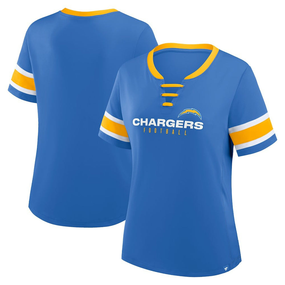NFL Los Angeles Chargers Women's Redzone Draw Play Athena Lace-Up T-Shirt