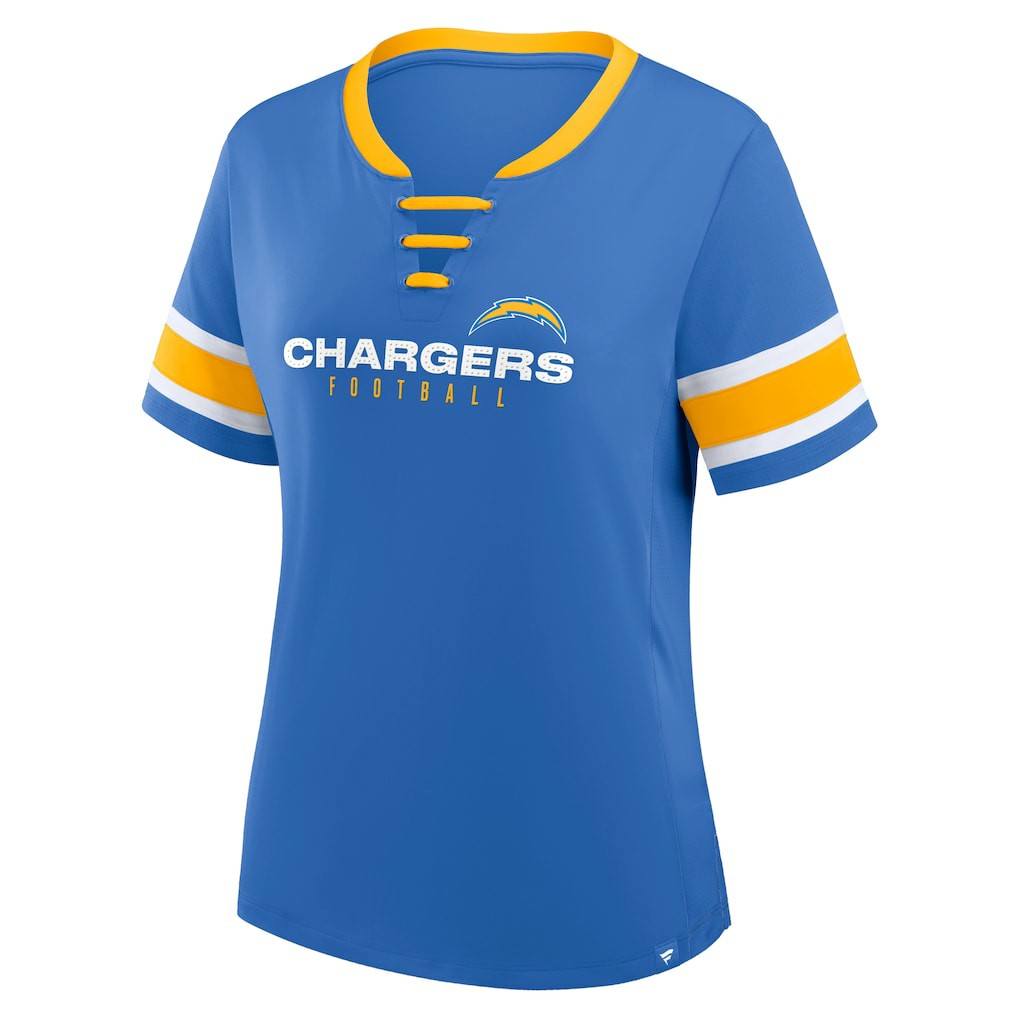 NFL Los Angeles Chargers Women's Redzone Draw Play Athena Lace-Up T-Shirt