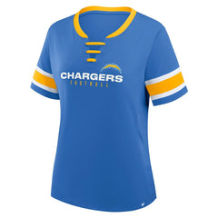 NFL Los Angeles Chargers Women's Redzone Draw Play Athena Lace-Up T-Shirt