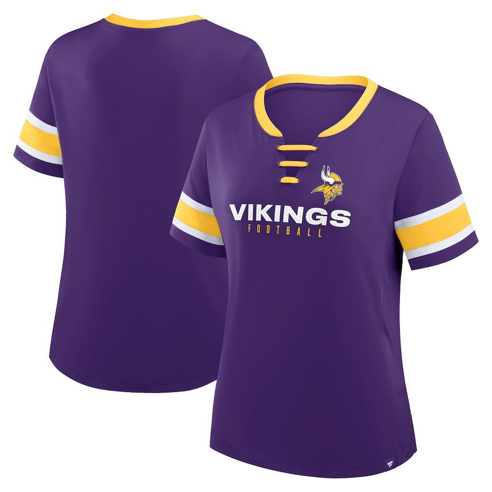 NFL Minnesota Vikings Women's Redzone Draw Play Athena Lace-Up T-Shirt