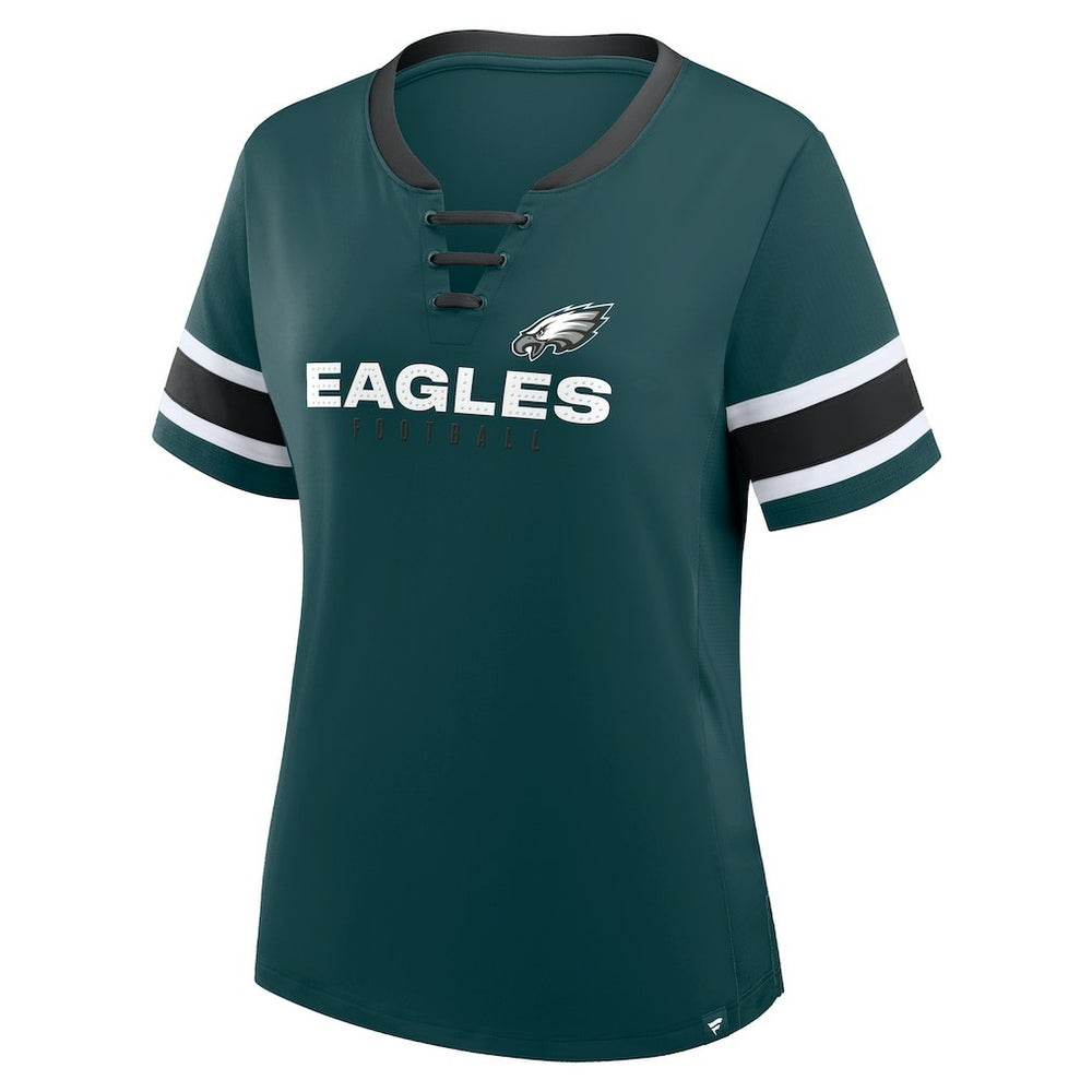 NFL Philadelphia Eagles Women's Redzone Draw Play Athena Lace-Up T-Shirt