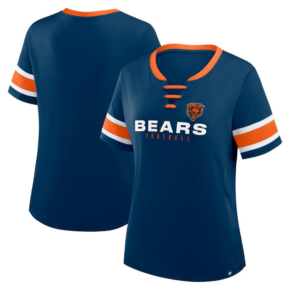 NFL Chicago Bears Women's Redzone Draw Play Athena Lace-Up T-Shirt