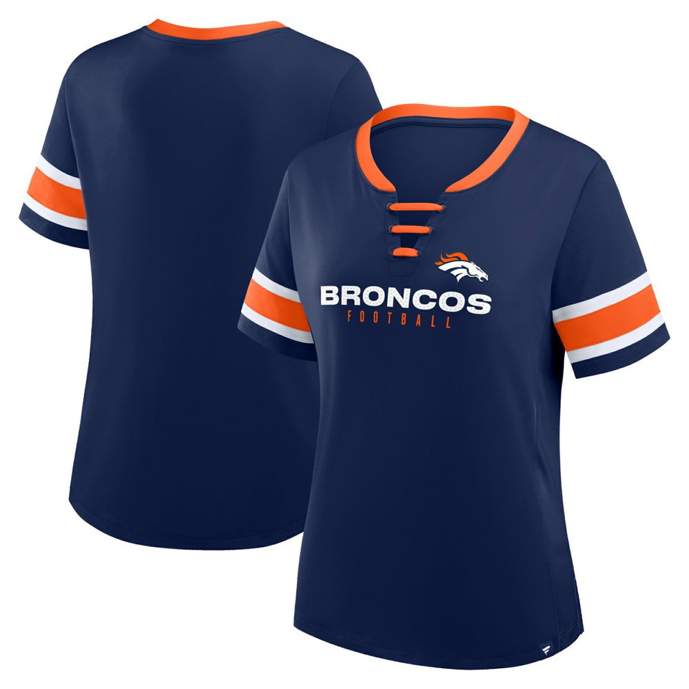 NFL Denver Broncos Women's Redzone Draw Play Athena Lace-Up T-Shirt