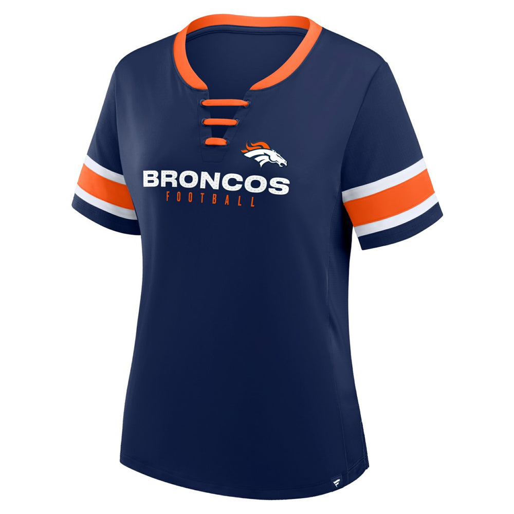 NFL Denver Broncos Women's Redzone Draw Play Athena Lace-Up T-Shirt