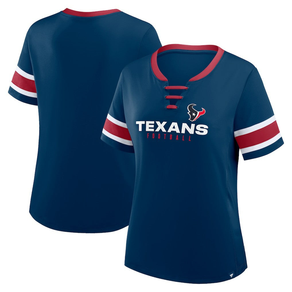 NFL Houston Texans Women's Redzone Draw Play Athena Lace-Up T-Shirt