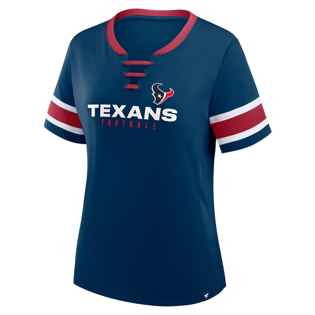 NFL Houston Texans Women's Redzone Draw Play Athena Lace-Up T-Shirt