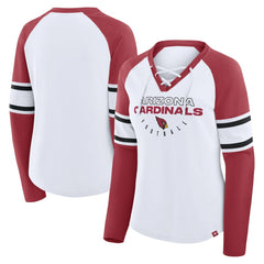 NFL Arizona Cardinals Women's Redzone Blitz Package Raglan Lace-Up V-Neck Long Sleeve T-Shirt