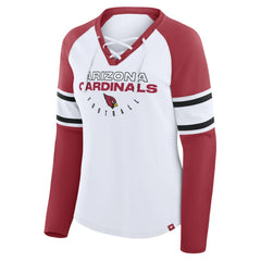 NFL Arizona Cardinals Women's Redzone Blitz Package Raglan Lace-Up V-Neck Long Sleeve T-Shirt