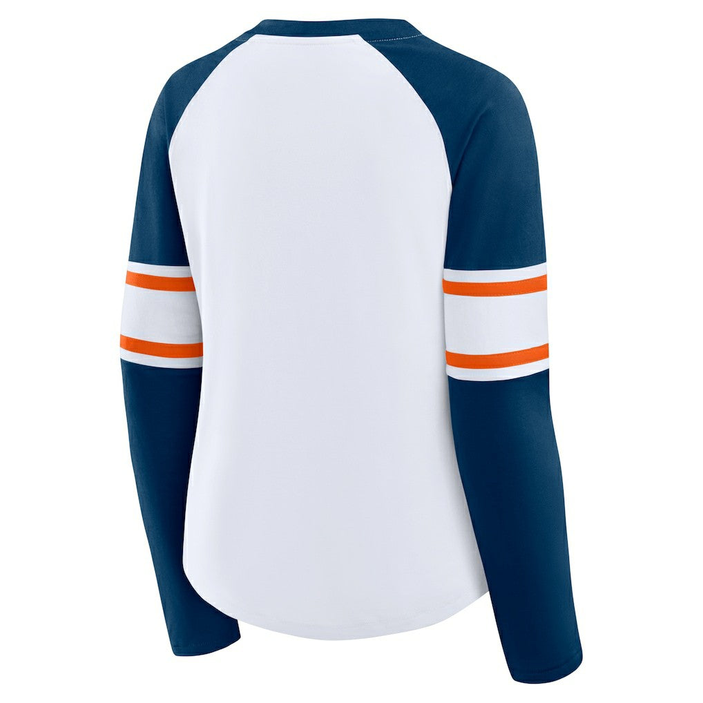 NFL Chicago Bears Women's Redzone Blitz Package Raglan Lace-Up V-Neck Long Sleeve T-Shirt
