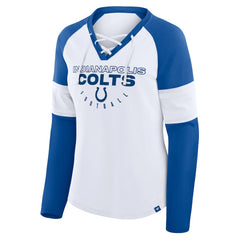 NFL Indianapolis Colts Women's Redzone Blitz Package Raglan Lace-Up V-Neck Long Sleeve T-Shirt