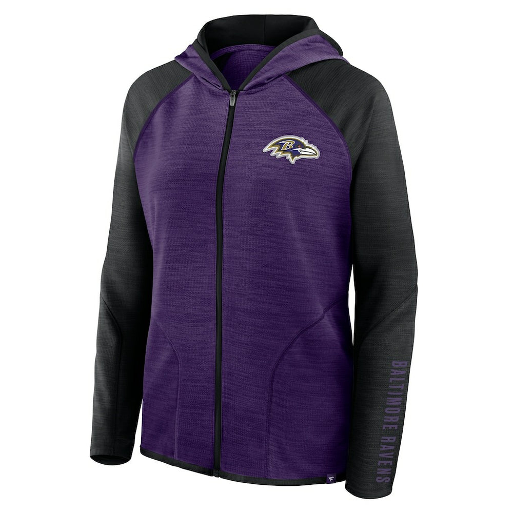 NFL Baltimore Ravens Women's Redzone End Around Pass Raglan Full-Zip Hoodie