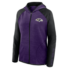 NFL Baltimore Ravens Women's Redzone End Around Pass Raglan Full-Zip Hoodie
