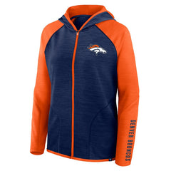 NFL Denver Broncos Women's Redzone End Around Pass Raglan Full-Zip Hoodie