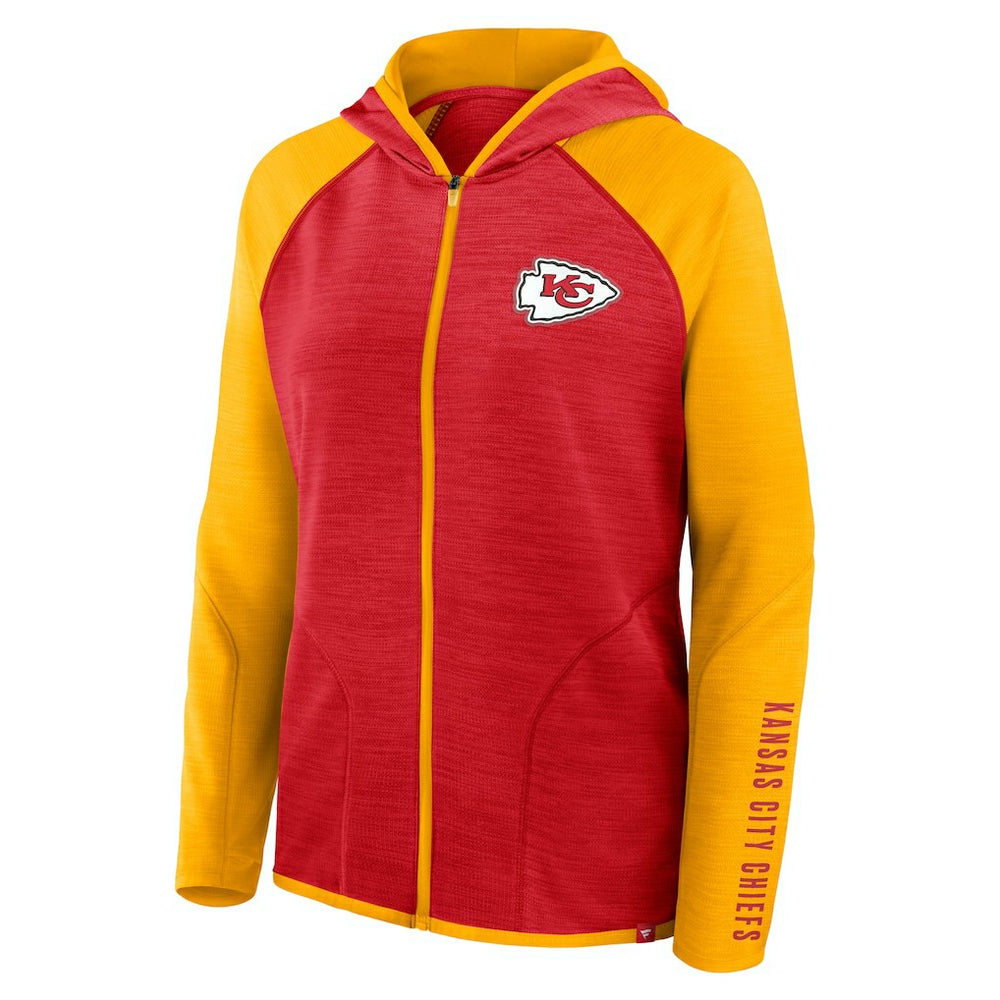 NFL Kansas City Chiefs Women's Redzone End Around Pass Raglan Full-Zip Hoodie