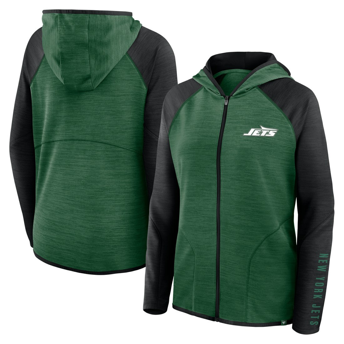 NFL New York Jets Women's Redzone End Around Pass Raglan Full-Zip Hoodie