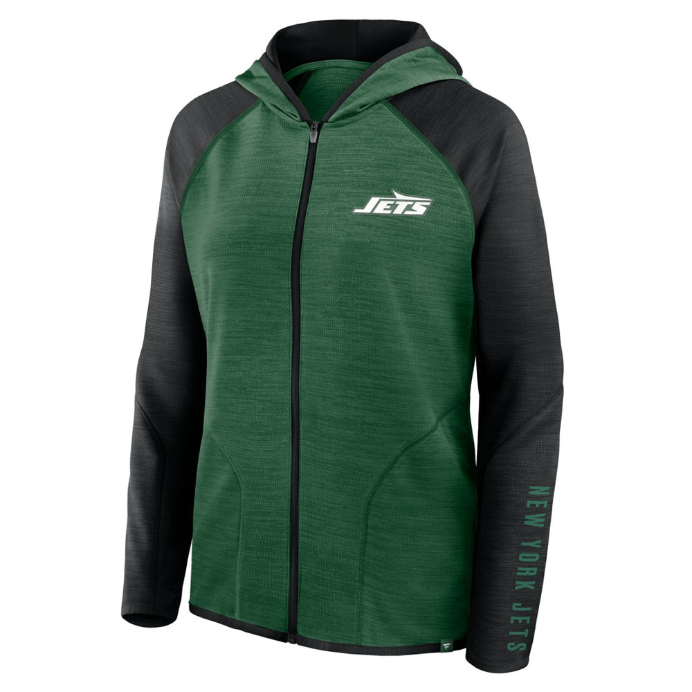 NFL New York Jets Women's Redzone End Around Pass Raglan Full-Zip Hoodie