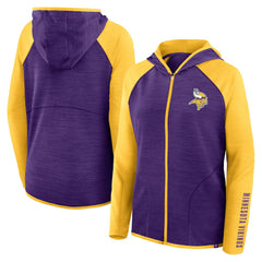NFL Minnesota Vikings Women's Redzone End Around Pass Raglan Full-Zip Hoodie