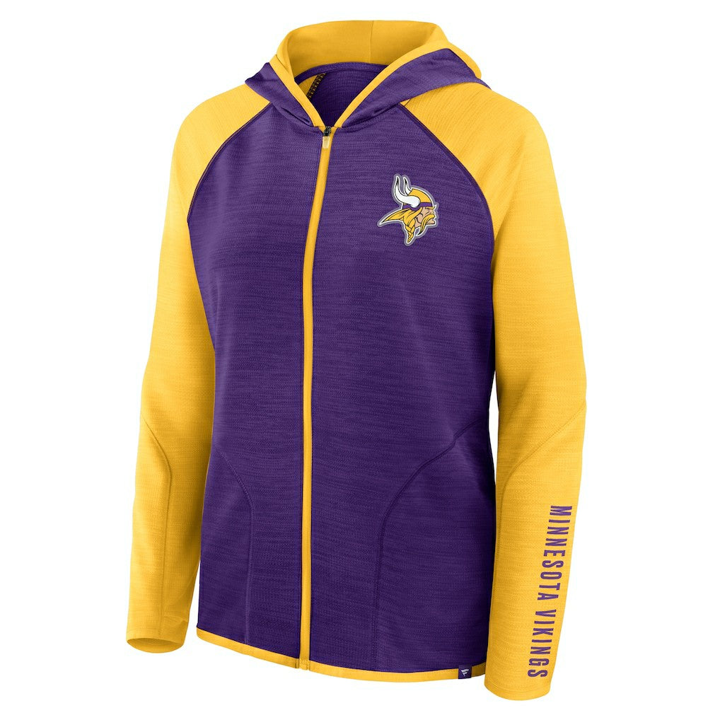 NFL Minnesota Vikings Women's Redzone End Around Pass Raglan Full-Zip Hoodie