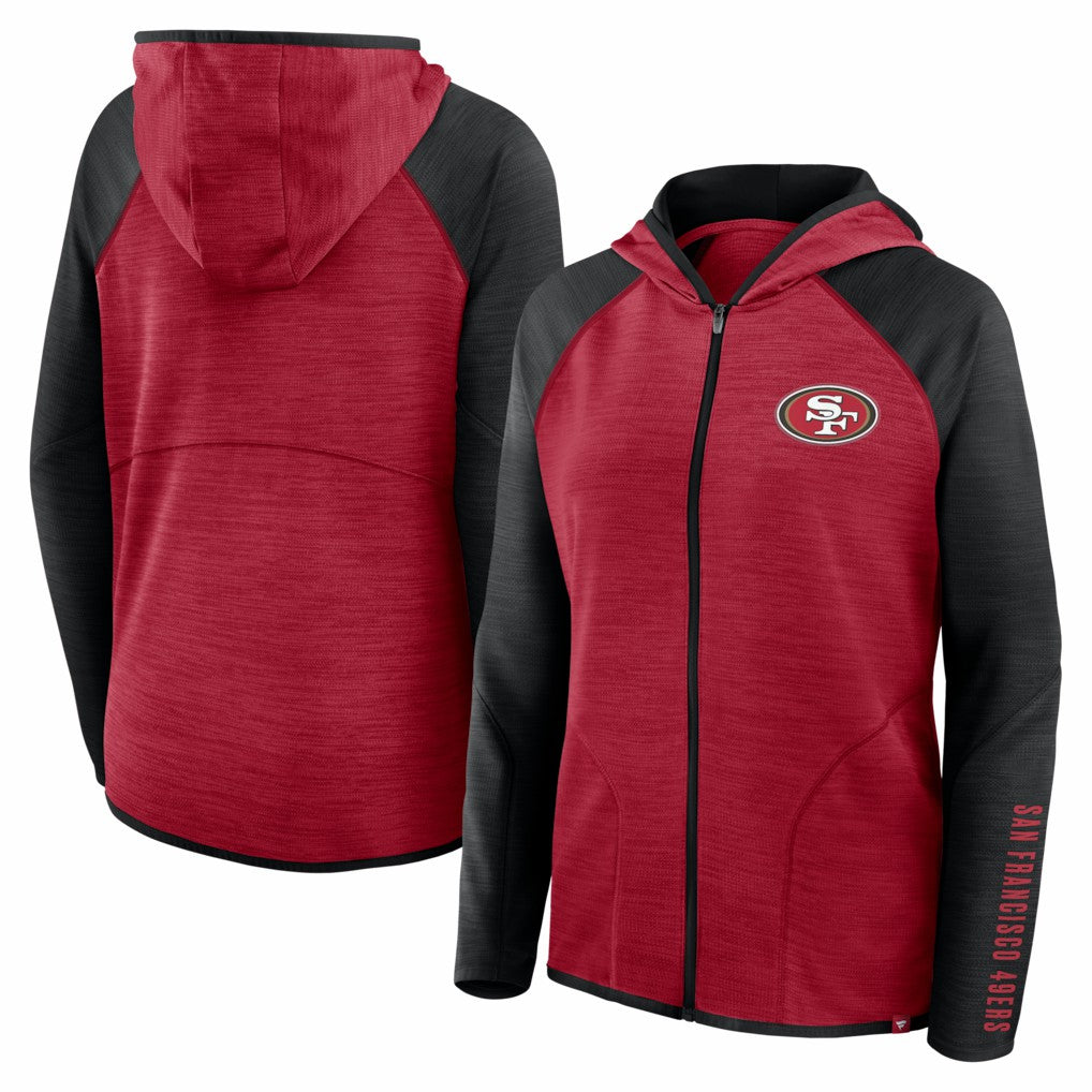 NFL San Francisco 49ers Women's Redzone End Around Pass Raglan Full-Zip Hoodie