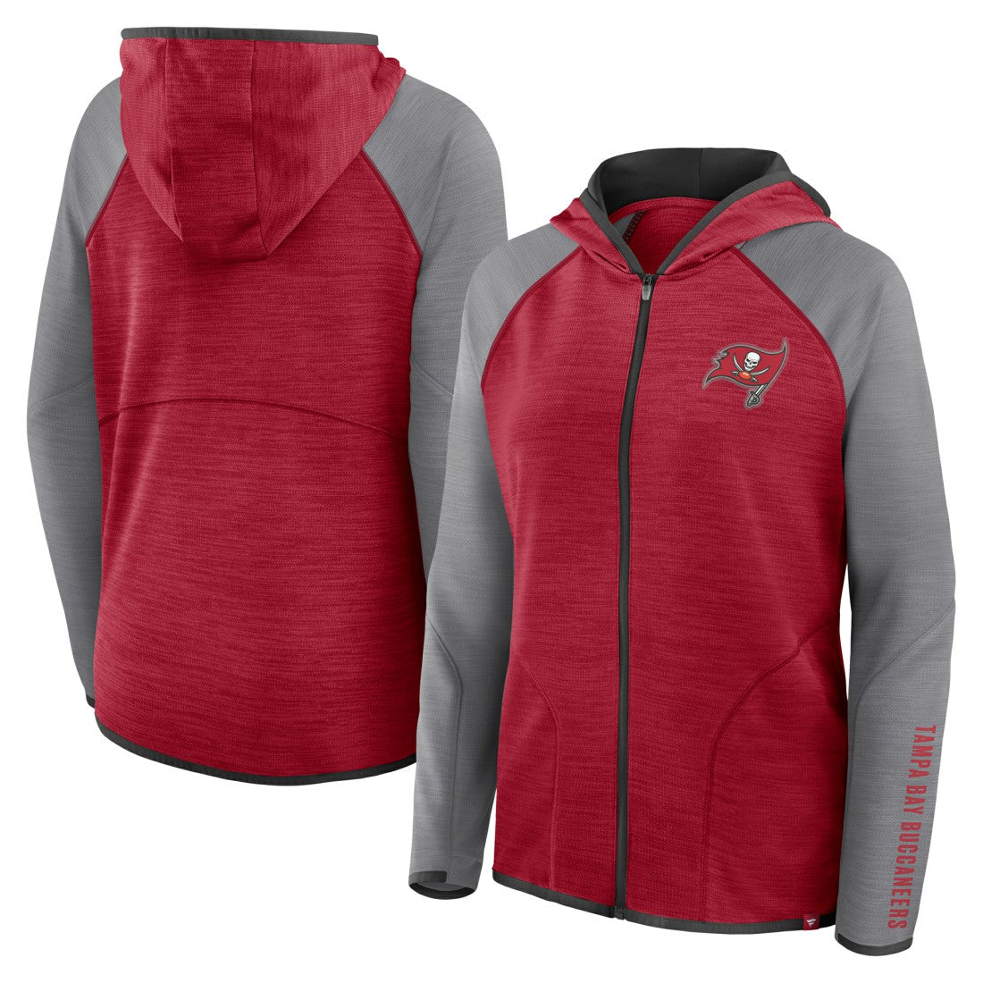 NFL Tampa Bay Buccaneers Women's Redzone End Around Pass Raglan Full-Zip Hoodie