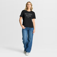 NFL Baltimore Ravens Women's Blackout Kneel Down Legacy T-Shirt