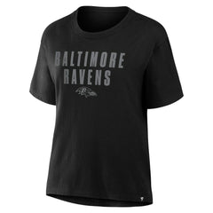 NFL Baltimore Ravens Women's Blackout Kneel Down Legacy T-Shirt