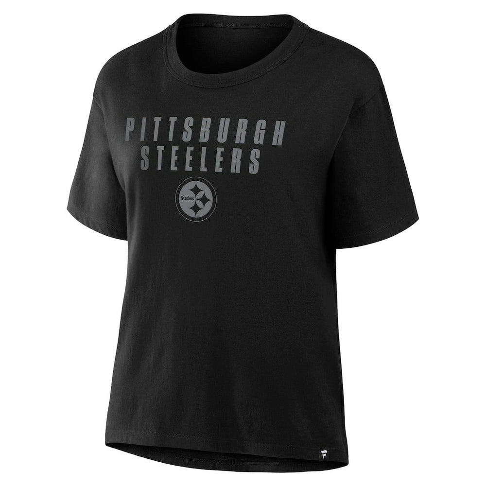 NFL Pittsburgh Steelers Women's Blackout Kneel Down Legacy T-Shirt