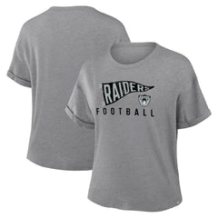 NFL Las Vegas Raiders Women's Pennant Wave Tribute Tri-Blend Boxy T-Shirt