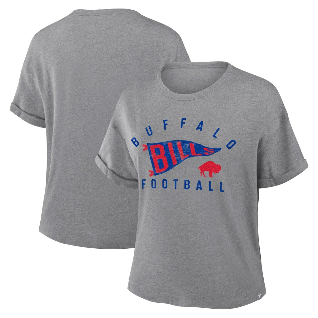 NFL Buffalo Bills Women's Pennant Wave Tribute Tri-Blend Boxy T-Shirt