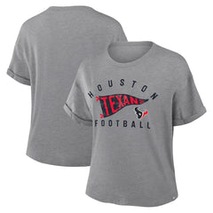 NFL Houston Texans Women's Pennant Wave Tribute Tri-Blend Boxy T-Shirt
