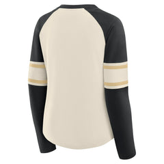 NFL New Orleans Saints Women's Hometown Gridiron Hero Raglan Lace-Up V-Neck Long Sleeve T-Shirt