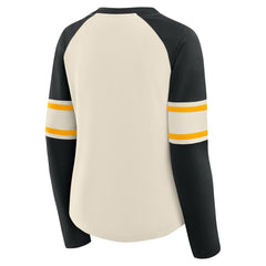 NFL Pittsburgh Steelers Women's Hometown Gridiron Hero Raglan Lace-Up V-Neck Long Sleeve T-Shirt