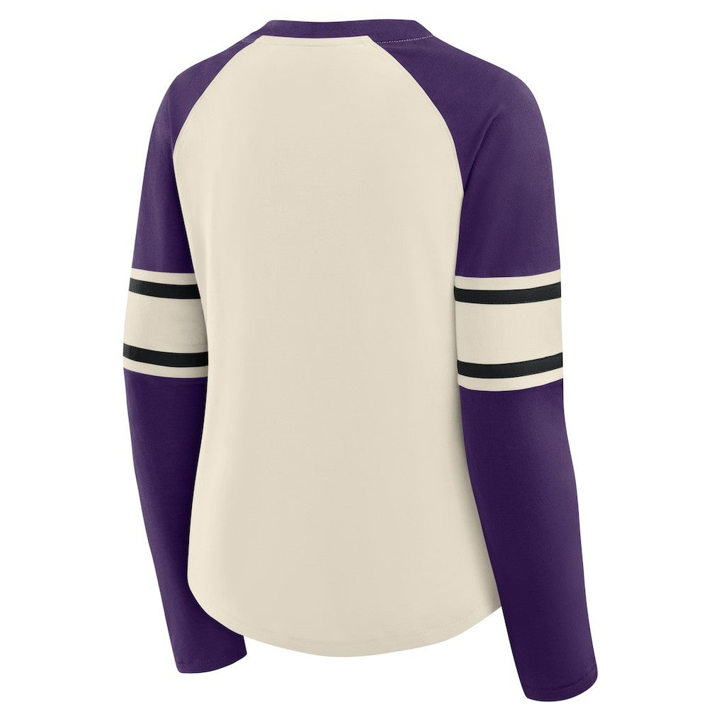 NFL Baltimore Ravens Women's Hometown Gridiron Hero Raglan Lace-Up V-Neck Long Sleeve T-Shirt