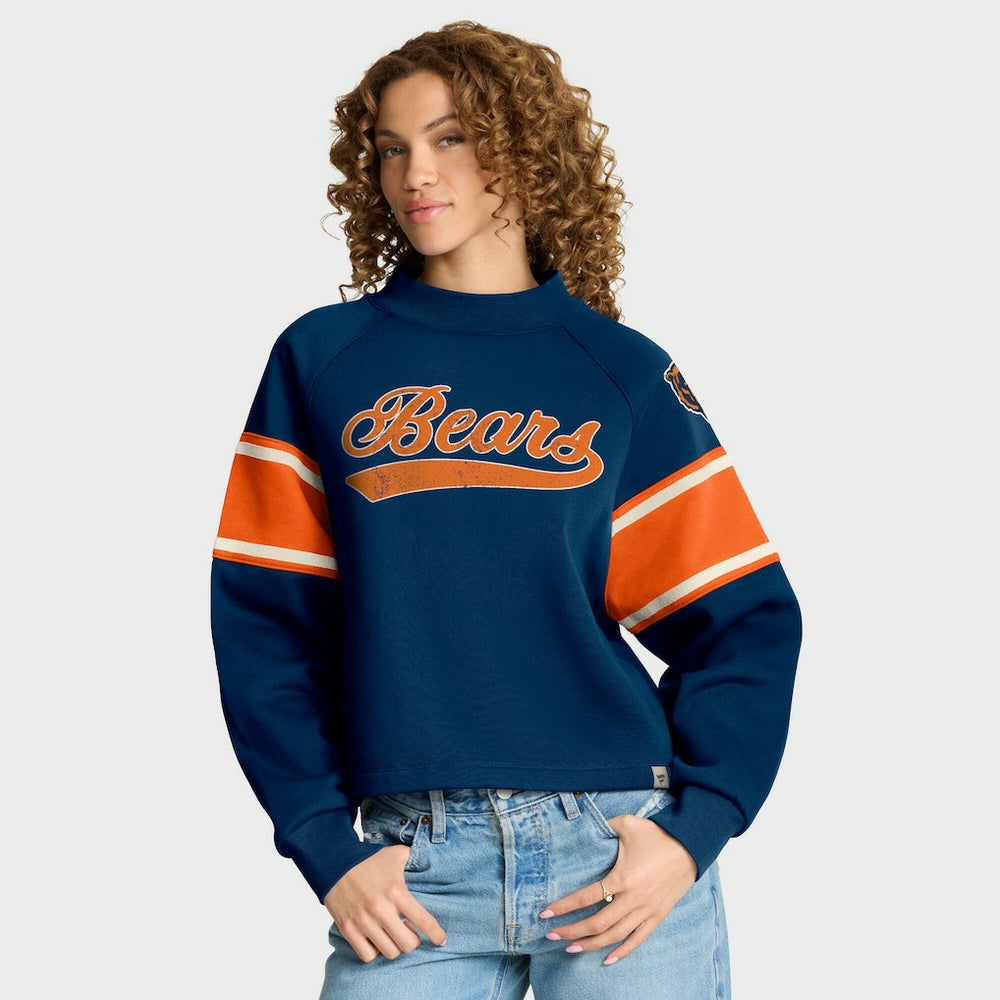 NFL Chicago Bears Oversized Hometown Toss Sweep Mock Neck Pullover