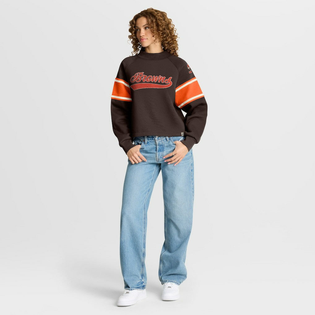 NFL Cleveland Browns Oversized Hometown Toss Sweep Mock Neck Pullover