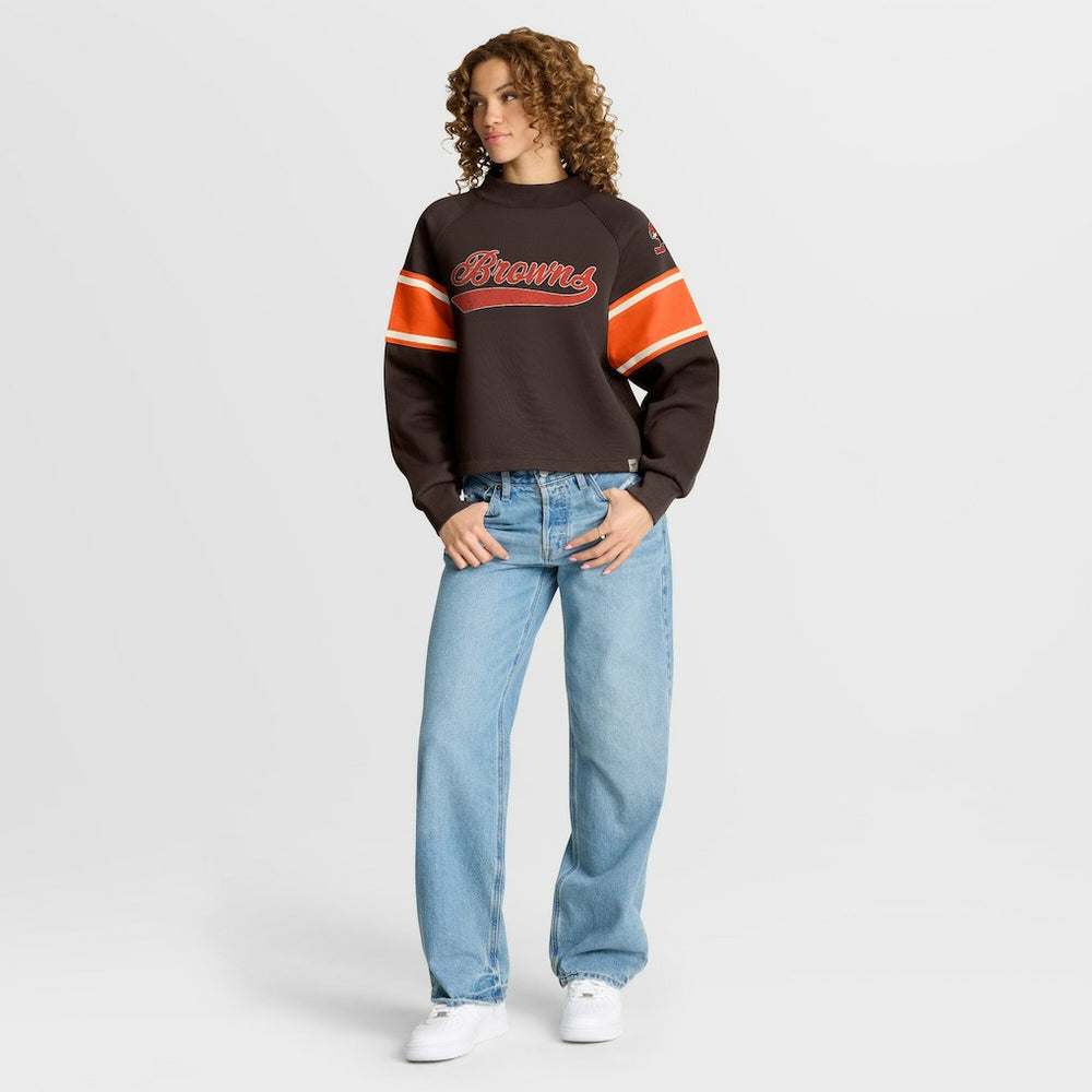 NFL Cleveland Browns Oversized Hometown Toss Sweep Mock Neck Pullover