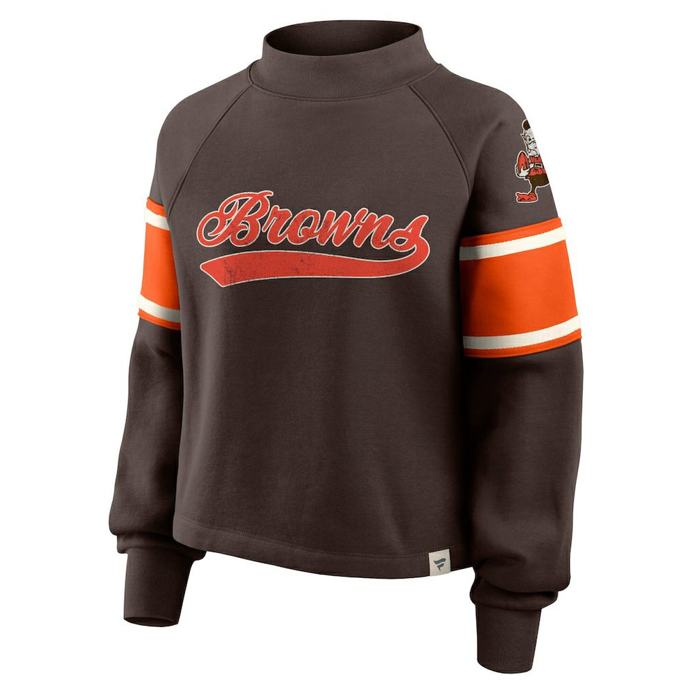 NFL Cleveland Browns Oversized Hometown Toss Sweep Mock Neck Pullover