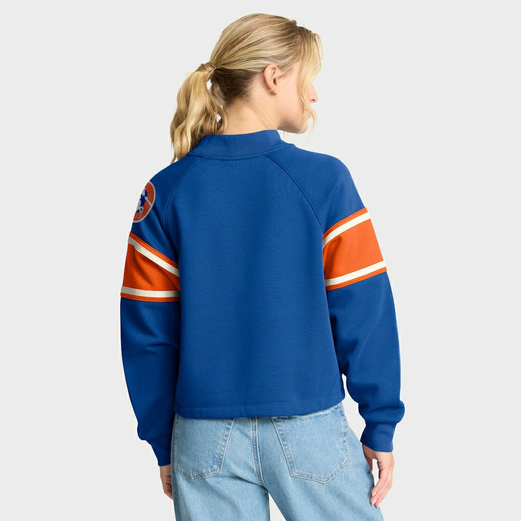 NFL Denver Broncos Oversized Hometown Toss Sweep Mock Neck Pullover