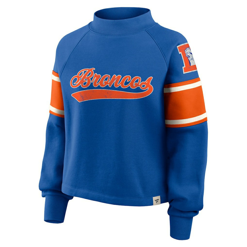 NFL Denver Broncos Oversized Hometown Toss Sweep Mock Neck Pullover