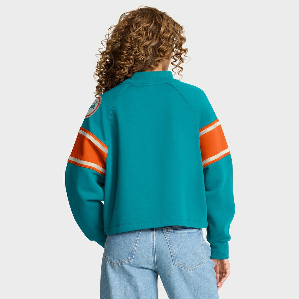 NFL Miami Dolphins Oversized Hometown Toss Sweep Mock Neck Pullover