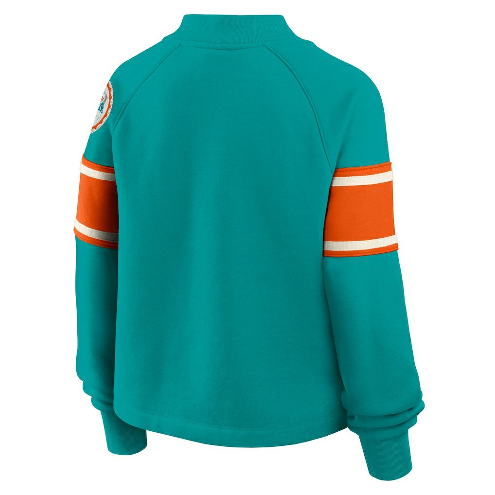 NFL Miami Dolphins Oversized Hometown Toss Sweep Mock Neck Pullover
