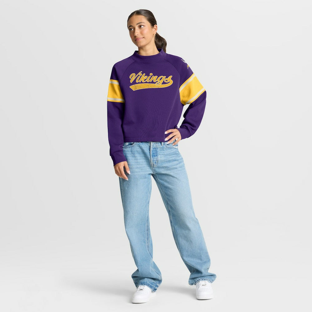 NFL Minnesota Vikings Oversized Hometown Toss Sweep Mock Neck Pullover