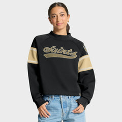 NFL New Orleans Saints Oversized Hometown Toss Sweep Mock Neck Pullover