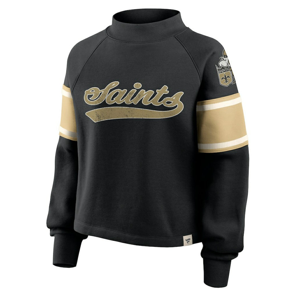 NFL New Orleans Saints Oversized Hometown Toss Sweep Mock Neck Pullover