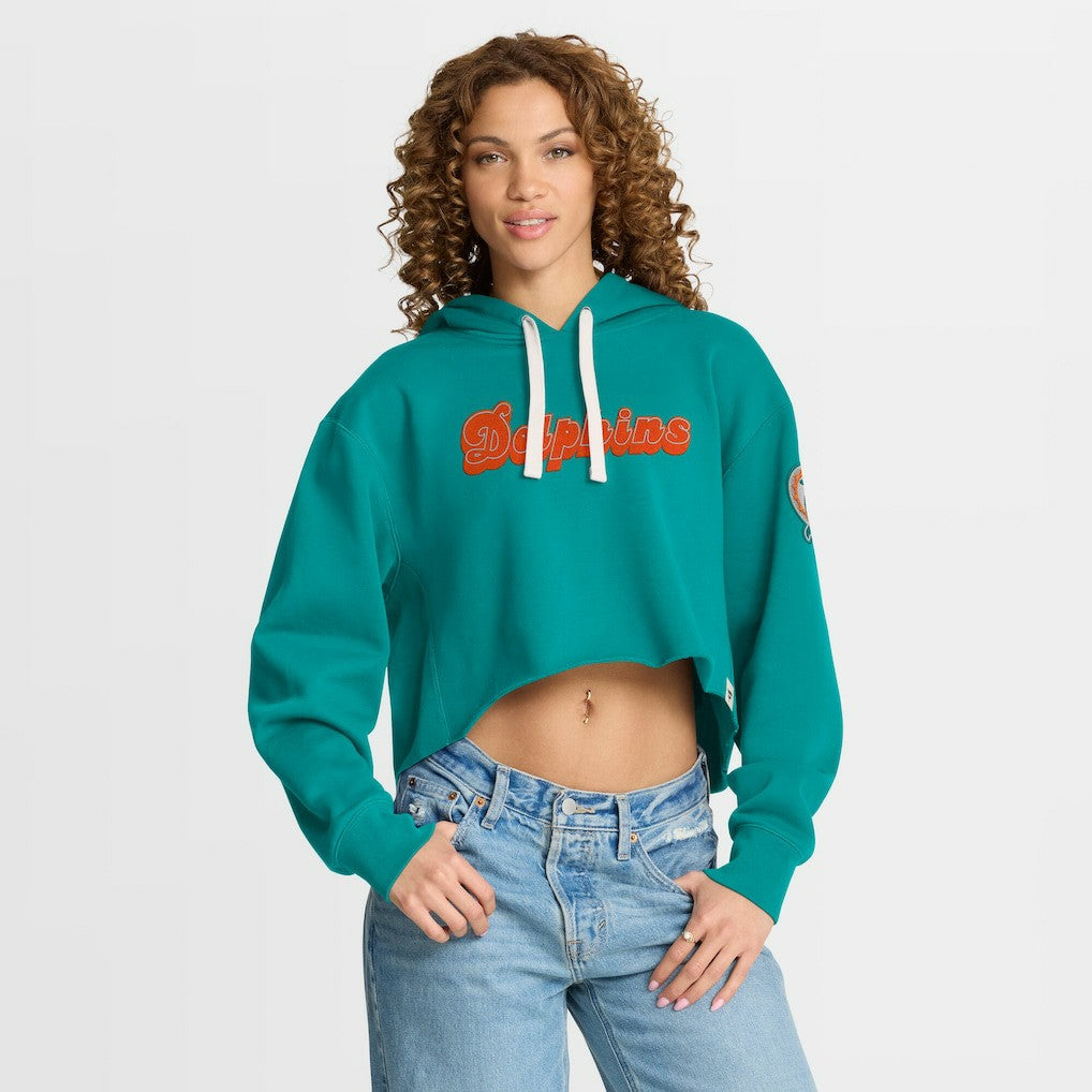 NFL Miami Dolphins Women's Oversized Hometown Heritage Cropped Hoodie