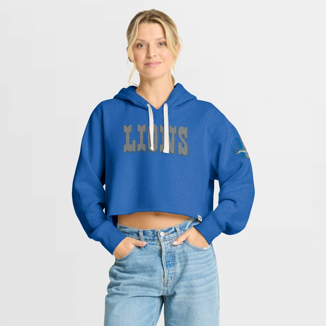 NFL Detroit Lions Women's Oversized Hometown Heritage Cropped Hoodie