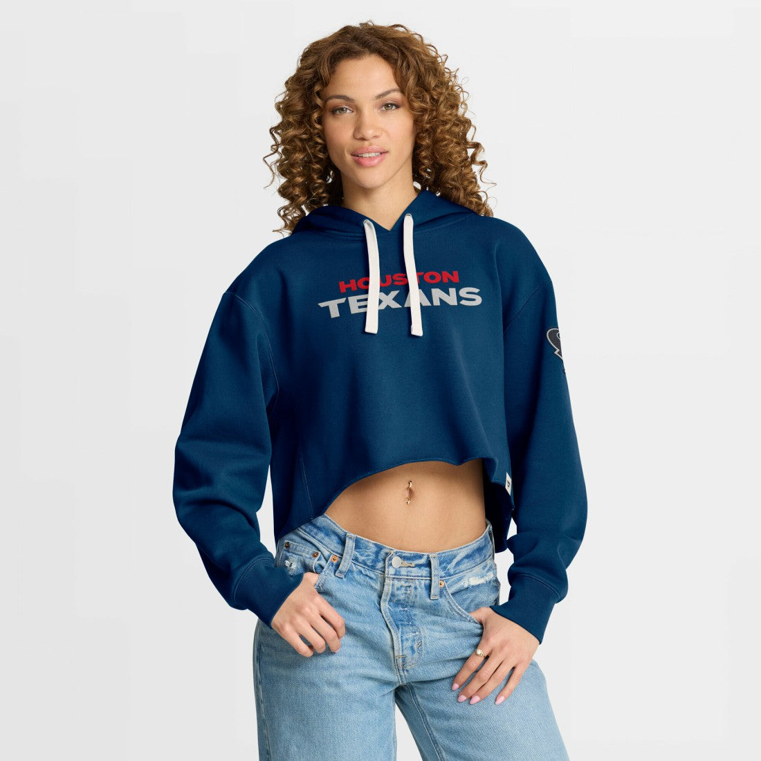 NFL Houston Texans Women's Oversized Hometown Heritage Cropped Hoodie