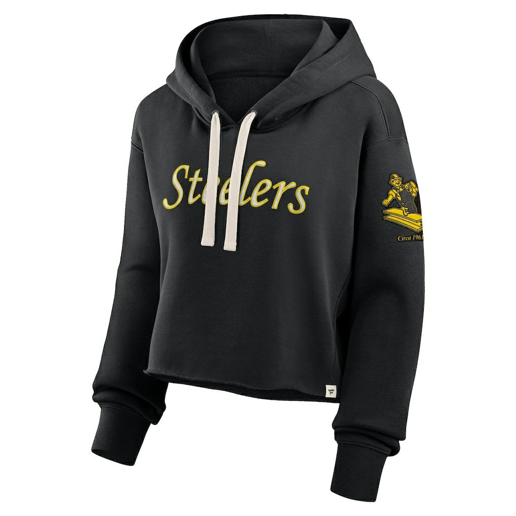 NFL Pittsburgh Steelers Women's Oversized Hometown Heritage Cropped Hoodie