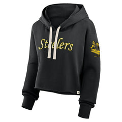 NFL Pittsburgh Steelers Women's Oversized Hometown Heritage Cropped Hoodie